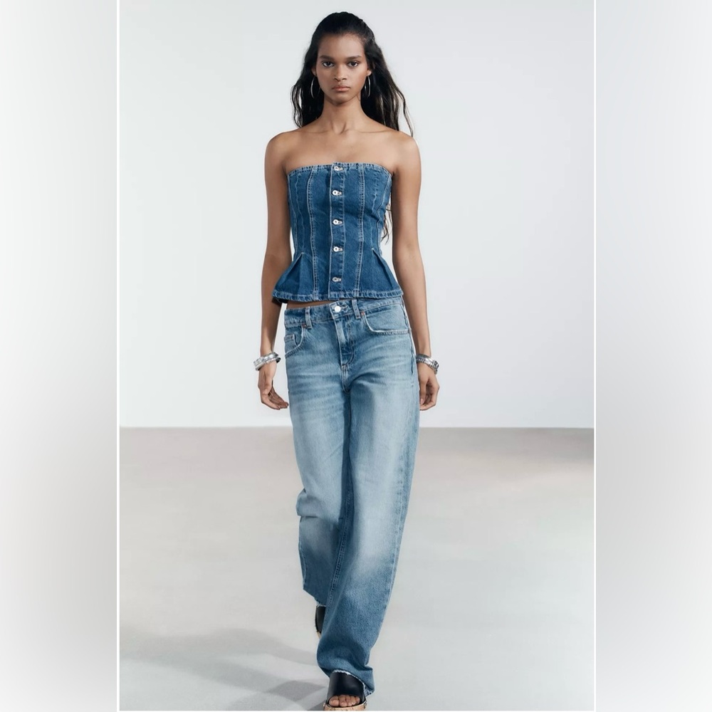 ZW DENIM BANDEAU TOP